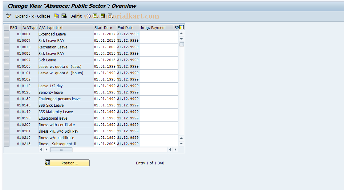 SAP TCode S_AHR_61006064 - IMG Activity: OHADEG24