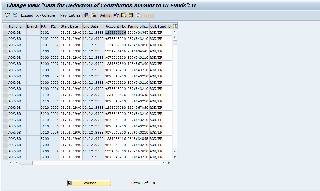 SAP TCode S_AHR_61006113 - IMG Activity: OHADSVD11