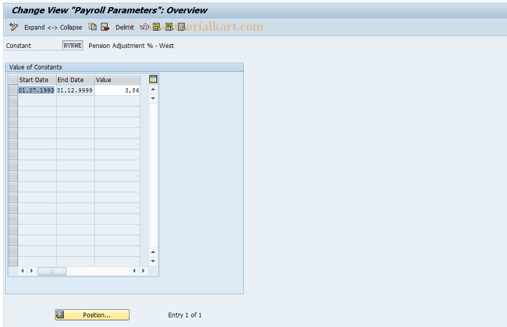 SAP TCode S_AHR_61006127 - IMG Activity: OHADSVD21