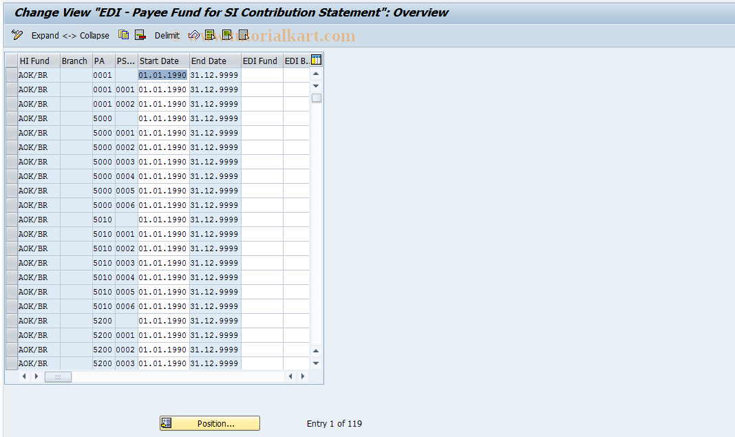 SAP TCode S_AHR_61006139 - IMG Activity: OHADSVD13