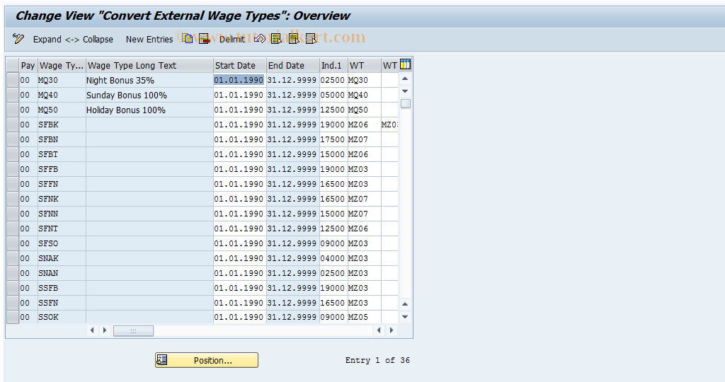 SAP TCode S_AHR_61006157 - IMG Activity: OHADSTC34