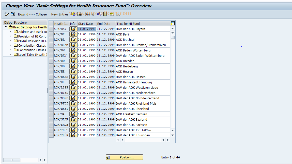 SAP TCode S_AHR_61006171 - IMG Activity: OHADSVB11