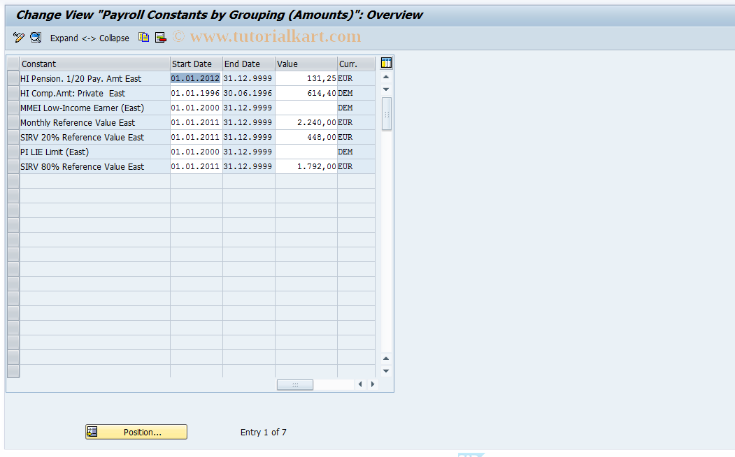 SAP TCode S_AHR_61006185 - IMG Activity: OHADSVK21