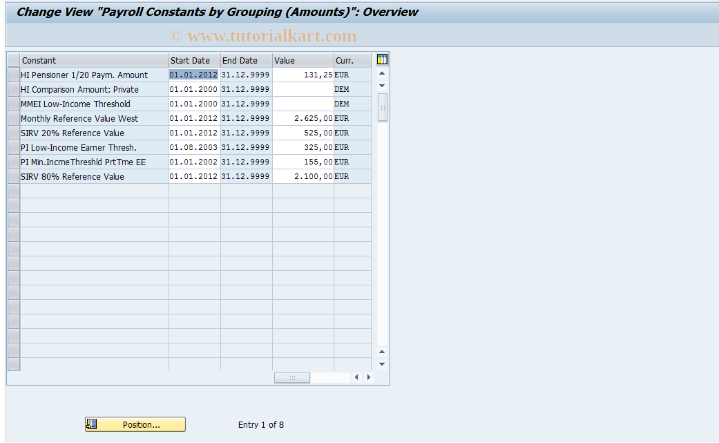 SAP TCode S_AHR_61006186 - IMG Activity: OHADSVK22