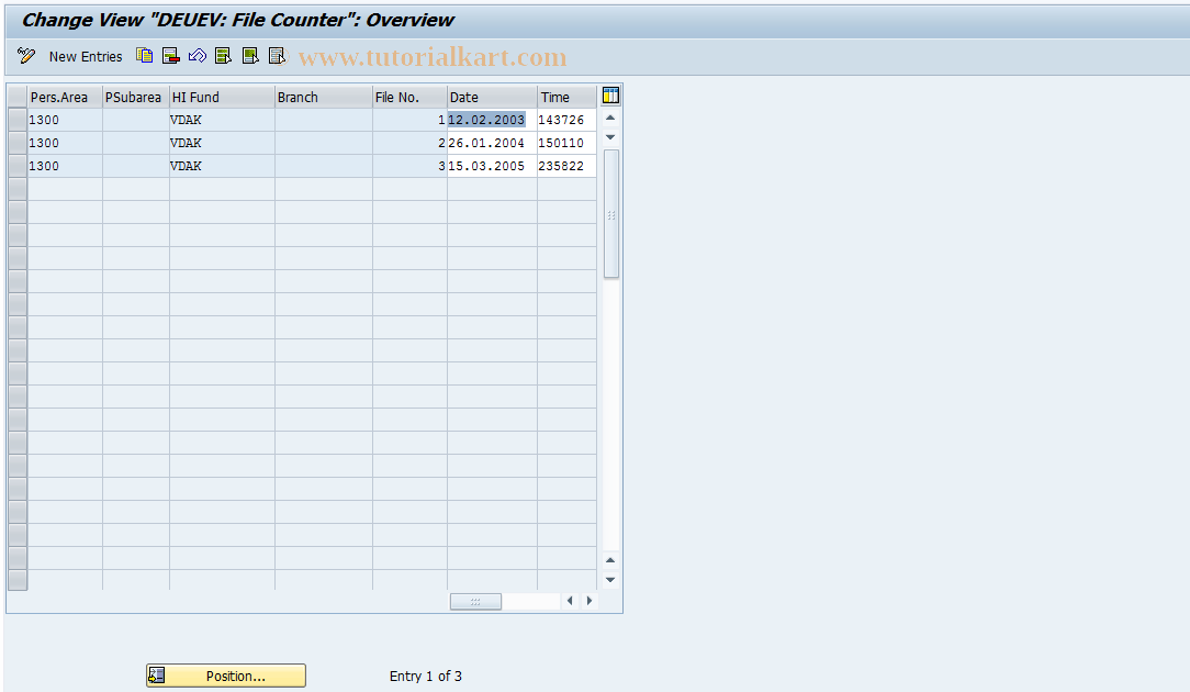 SAP TCode S_AHR_61006199 - IMG Activity: OHADDUA13