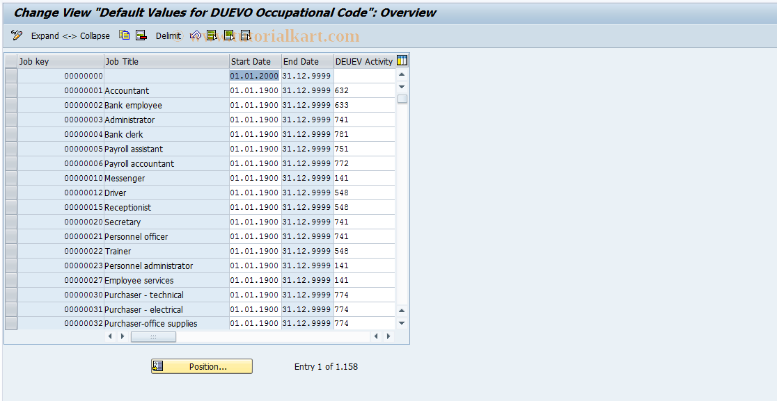 SAP TCode S_AHR_61006201 - IMG Activity: OHADDUA02