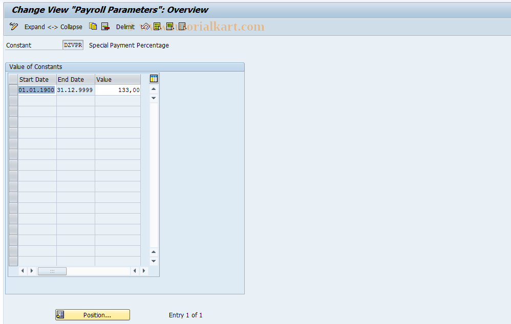 SAP TCode S_AHR_61006212 - IMG Activity: OHADSVE16