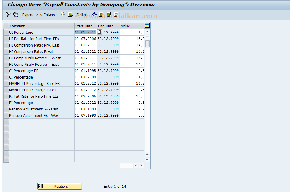 SAP TCode S_AHR_61006230 - IMG Activity: OHADSVK01