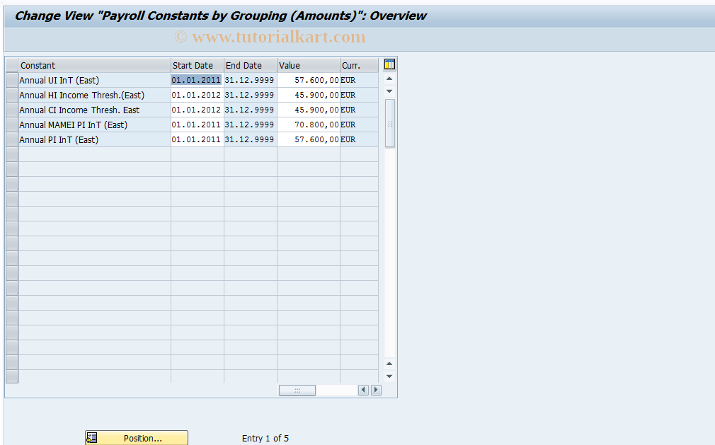 SAP TCode S_AHR_61006232 - IMG Activity: OHADSVK12