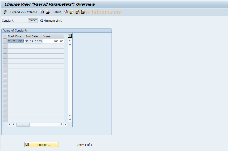 SAP TCode S_AHR_61006235 - IMG Activity: OHADSVE25