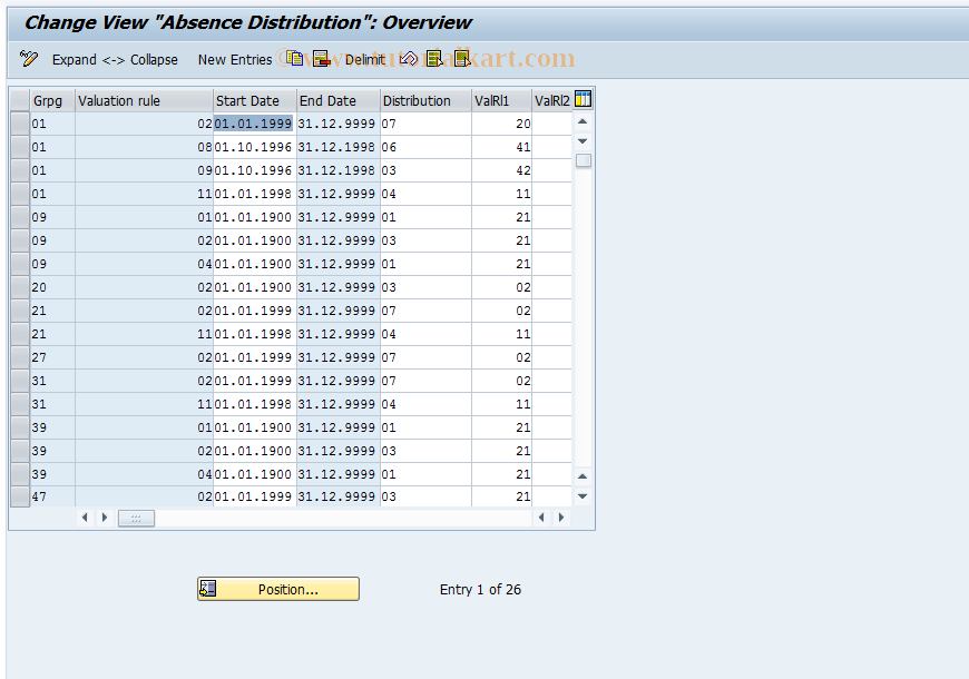 SAP TCode S_AHR_61006242 - IMG Activity: OHADAB007