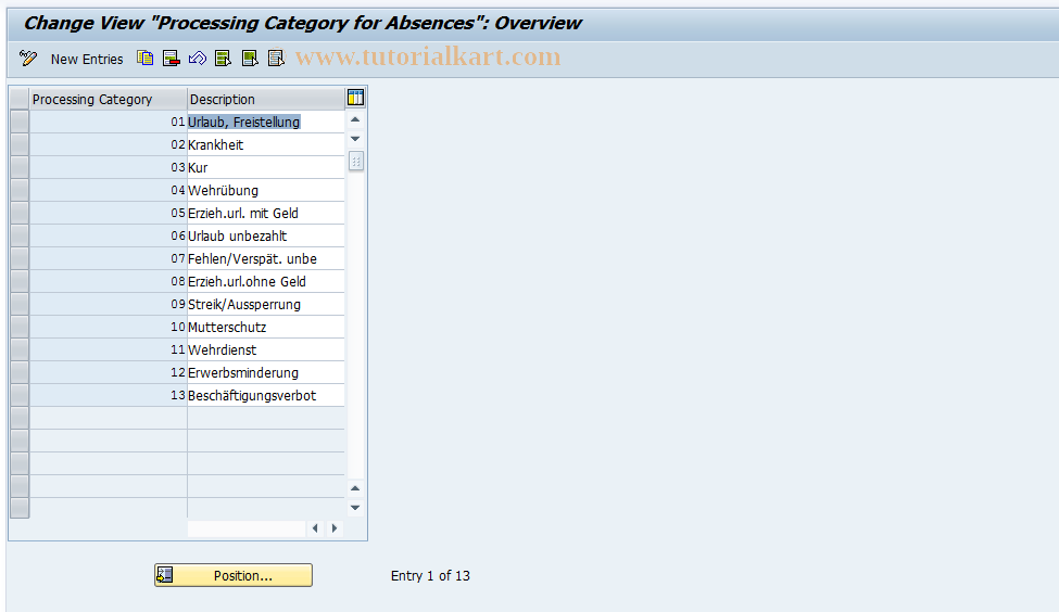 SAP TCode S_AHR_61006243 - IMG Activity: OHADAB005