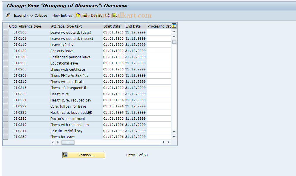 SAP TCode S_AHR_61006244 - IMG Activity: OHADAB006