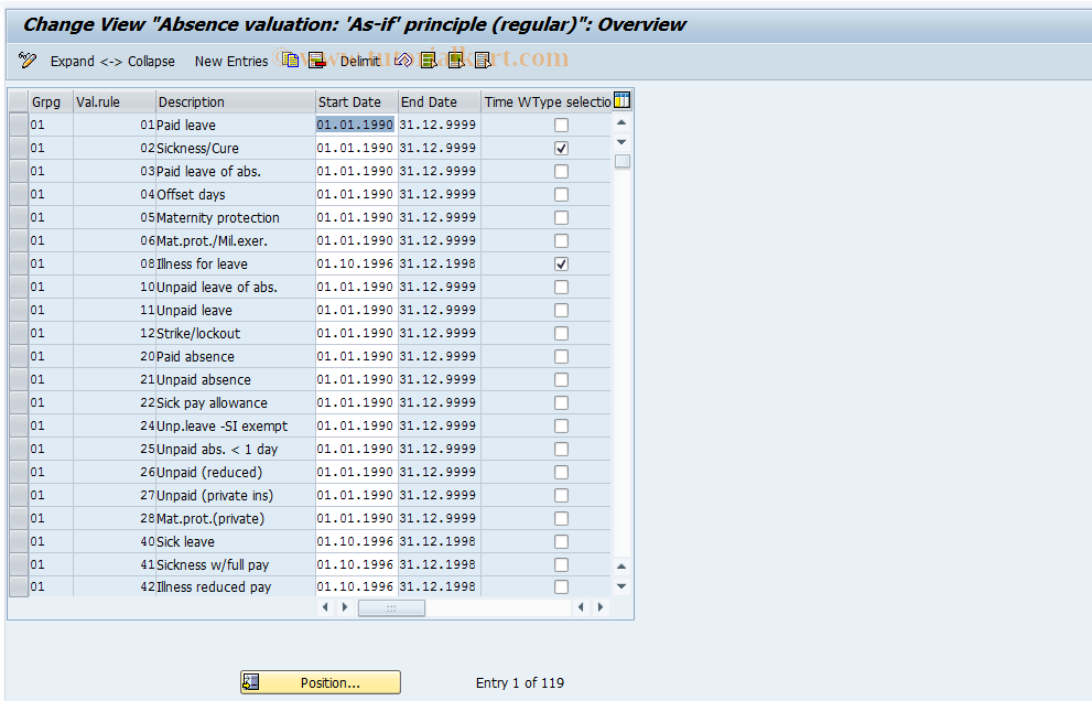 SAP TCode S_AHR_61006249 - IMG Activity: OHADAB009