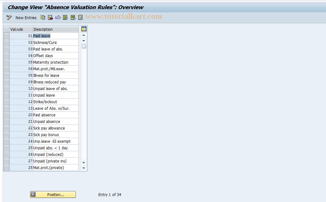 SAP TCode S_AHR_61006252 - IMG Activity: OHADAB001