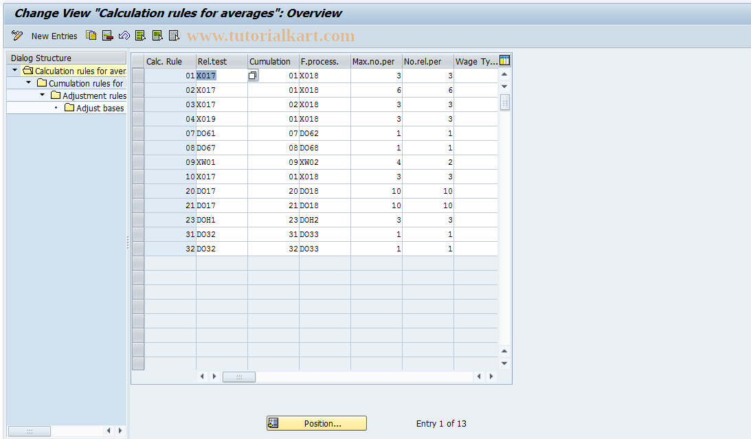 SAP TCode S_AHR_61006265 - IMG Activity: OHADAV001