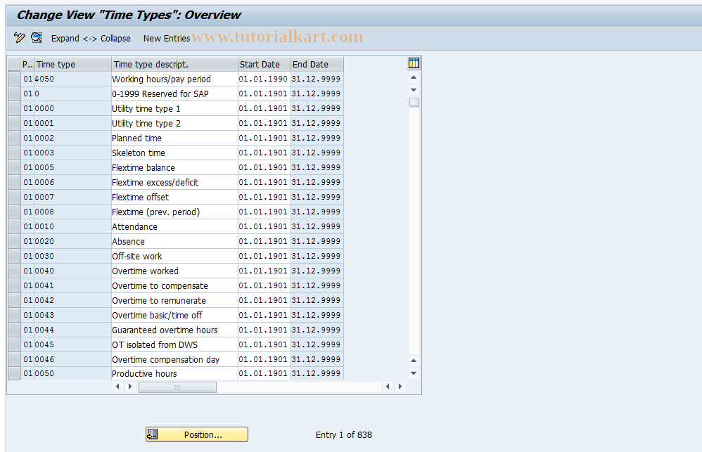 SAP TCode S_AHR_61006281 - IMG Activity: OHADTI110