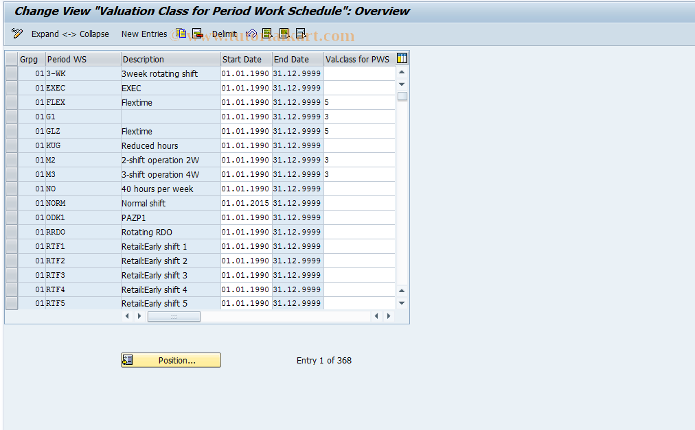 SAP TCode S_AHR_61006295 - IMG Activity: OHADTI361