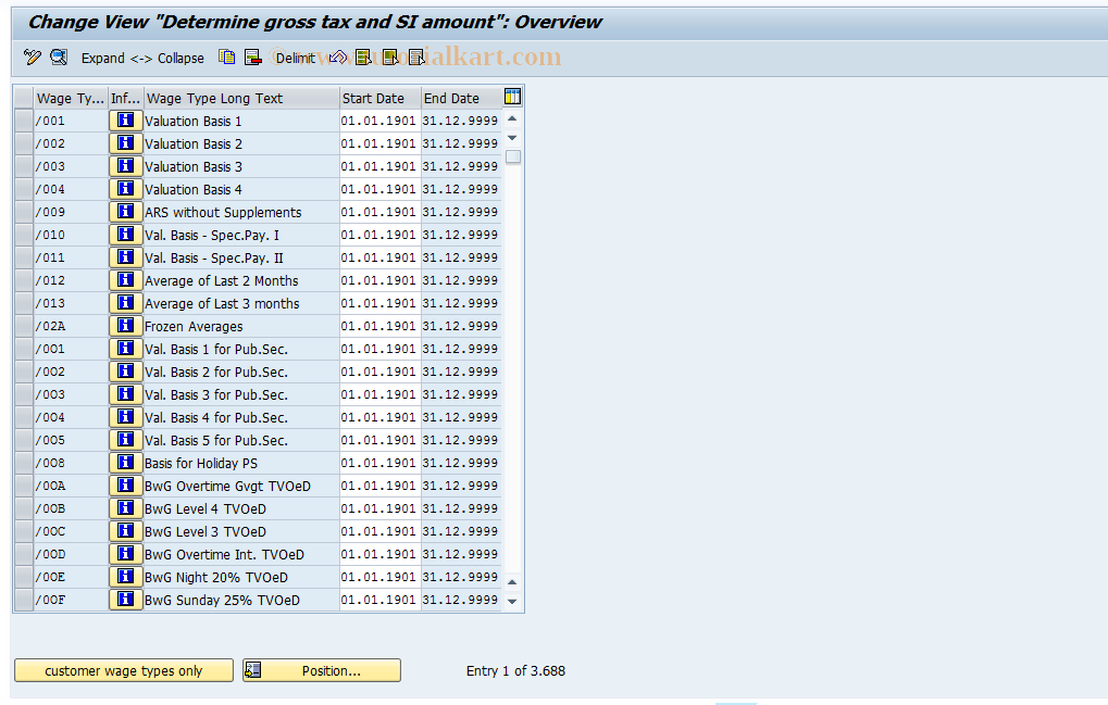 SAP TCode S_AHR_61006311 - IMG Activity: OHADSTSV1