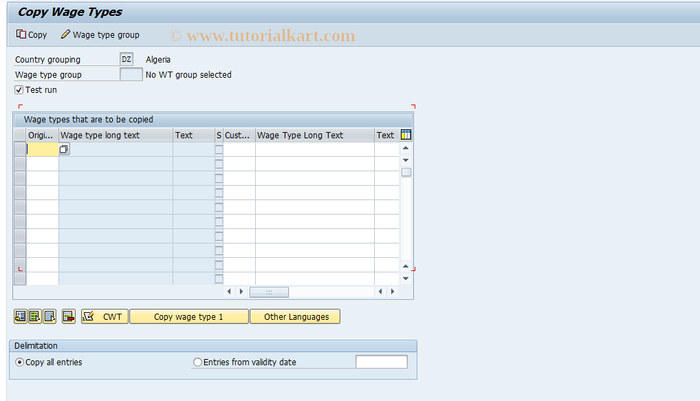 SAP TCode S_AHR_61006682 - IMG-Activity: OHAMX_SS501
