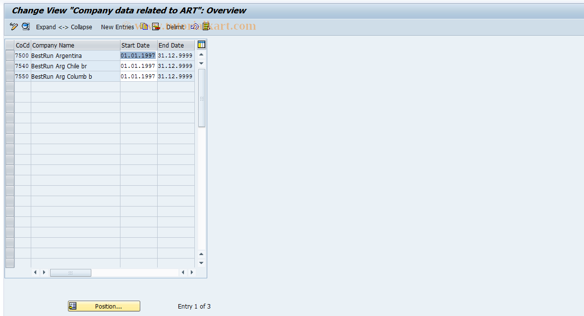 SAP TCode S_AHR_61006684 - IMG-Activity: OHIAROR005