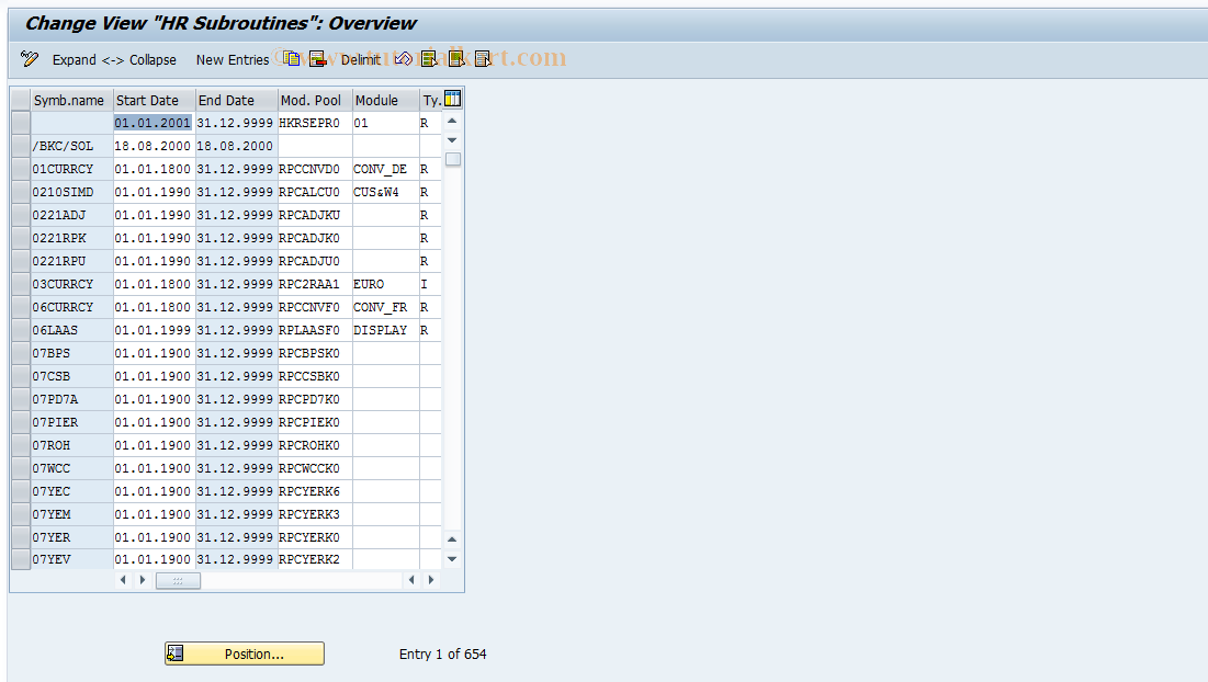 SAP TCode S_AHR_61006788 - IMG-Activity: OHAMX_PAY003