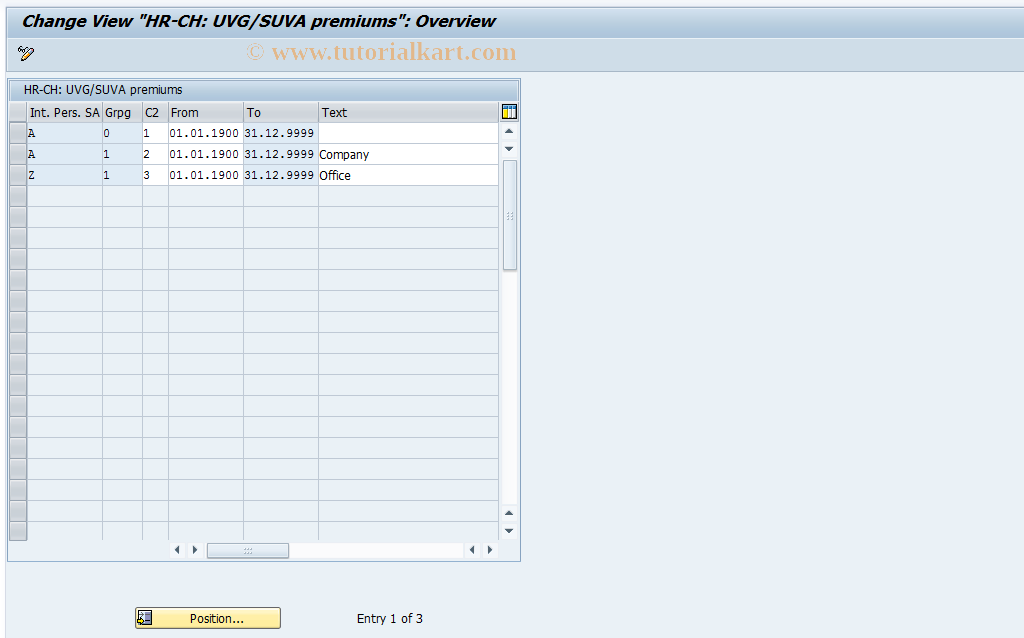 SAP TCode S_AHR_61006890 - IMG Activity: OHACSV045