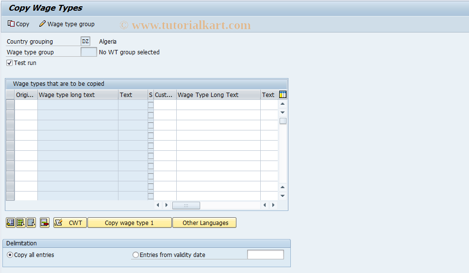 SAP TCode S_AHR_61006924 - Customizing Activity: OHAAUM201