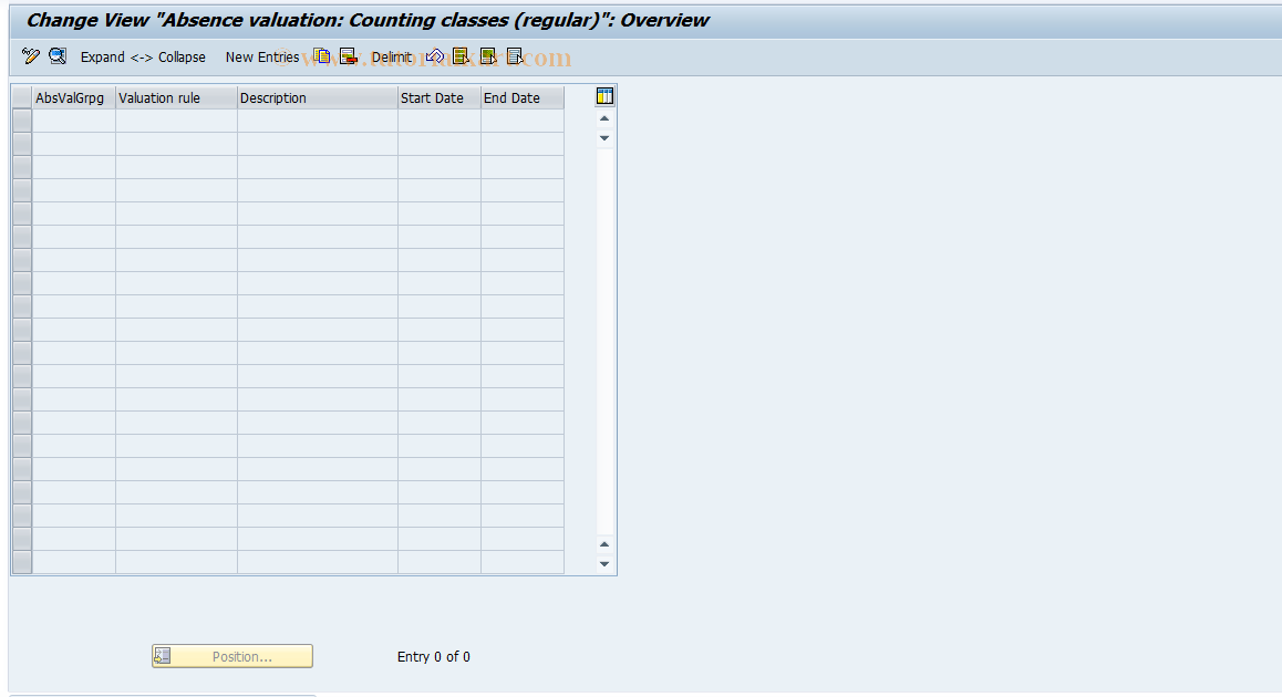 SAP TCode S_AHR_61006990 - IMG-Aktivität: OHAWAB011