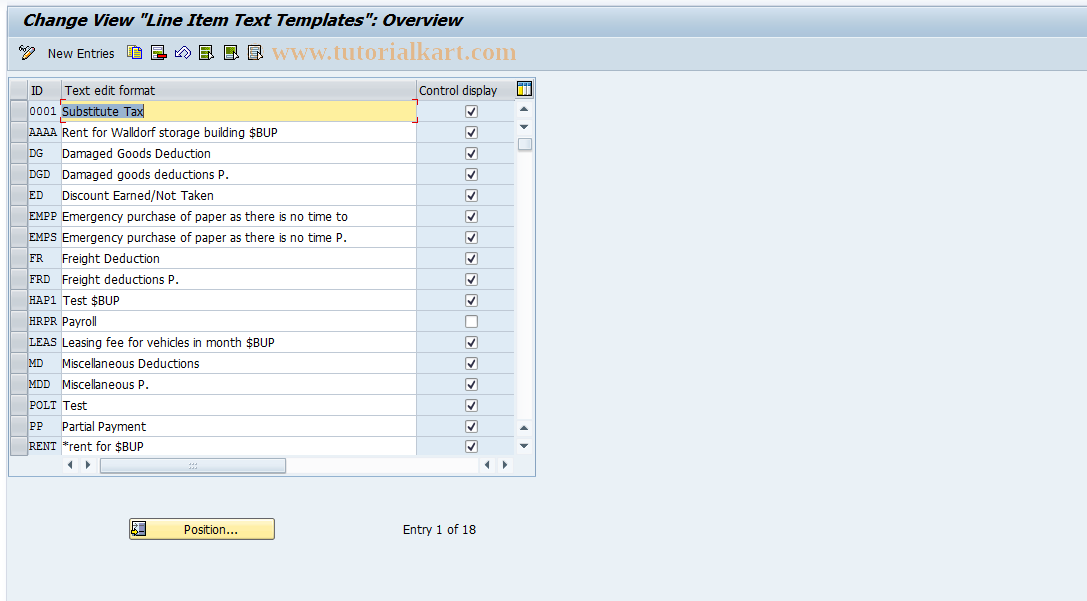 SAP TCode S_AHR_61007025 - IMG-Aktivität: OHATW_RI070