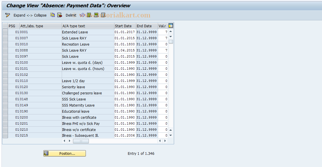 SAP TCode S_AHR_61007026 - IMG Activity: OHACAB002