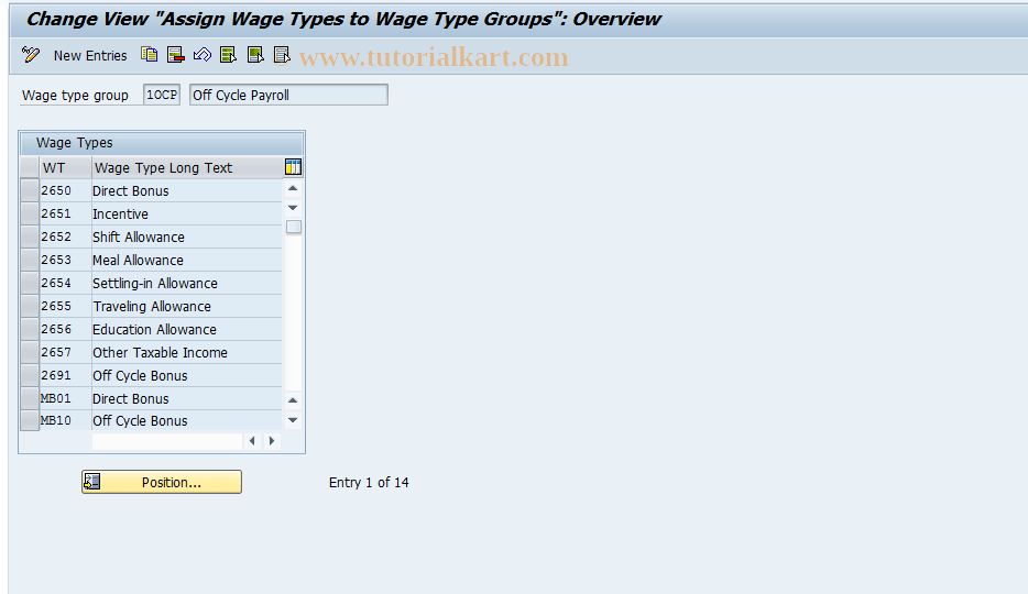 SAP TCode S_AHR_61007060 - IMG-Aktivität: OHATH_OC010