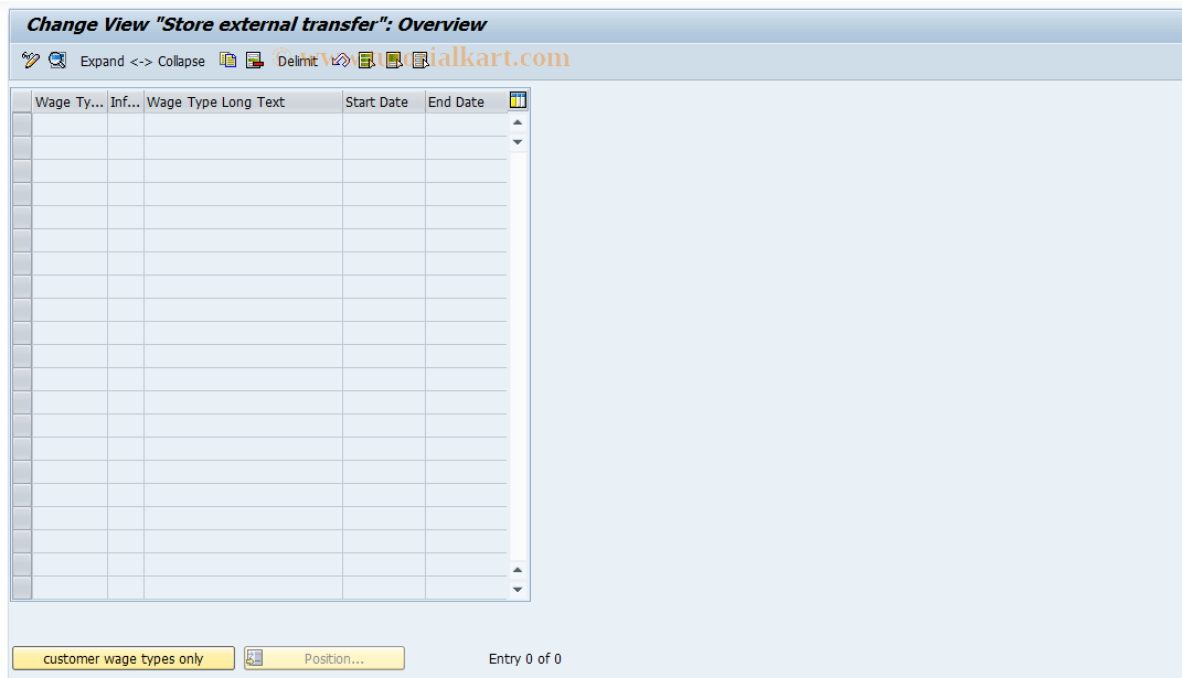 SAP TCode S_AHR_61007074 - IMG-Aktivität: OHAWSL003