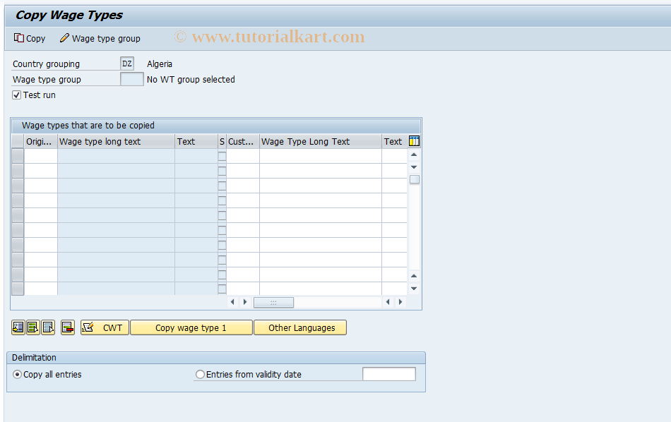 SAP TCode S_AHR_61007107 - IMG-Aktivität: OHATW_OT140