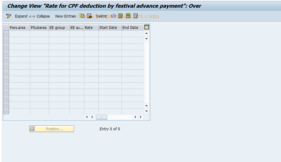 SAP TCode S_AHR_61007110 - IMG-Aktivität: OHARAP140