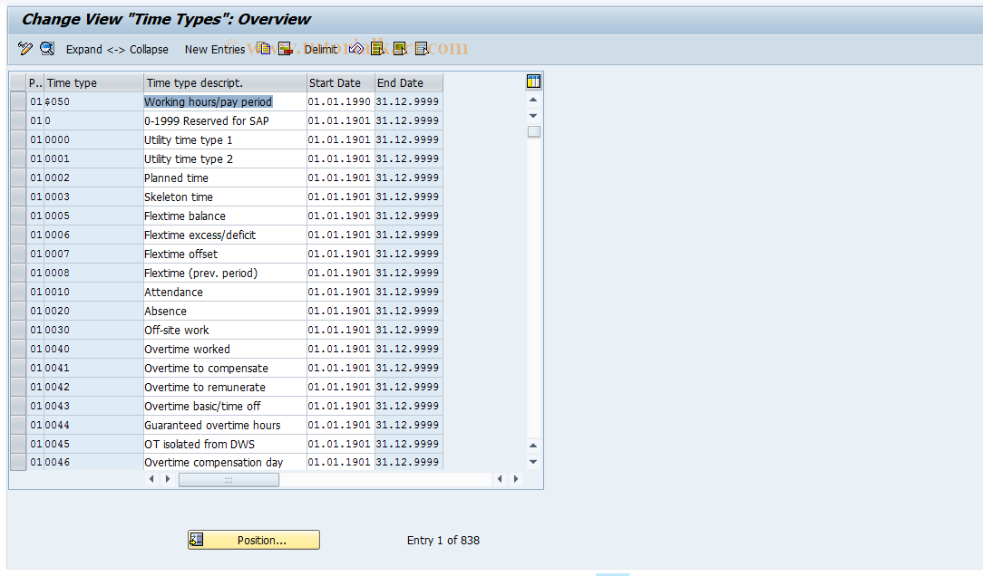 SAP TCode S_AHR_61007111 - IMG-Aktivität: OHATH_TI110