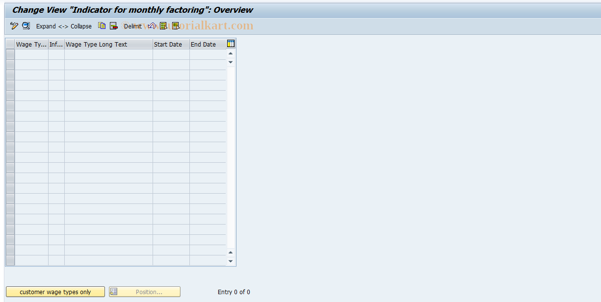 SAP TCode S_AHR_61007117 - IMG-Aktivität: OHATW_KF002