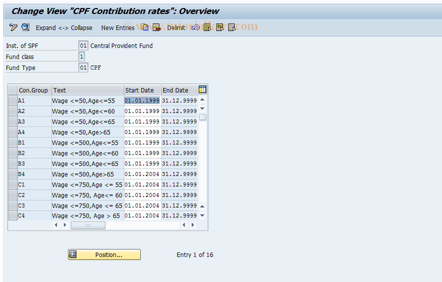 SAP TCode S_AHR_61007126 - IMG-Aktivität: OHIRSI003