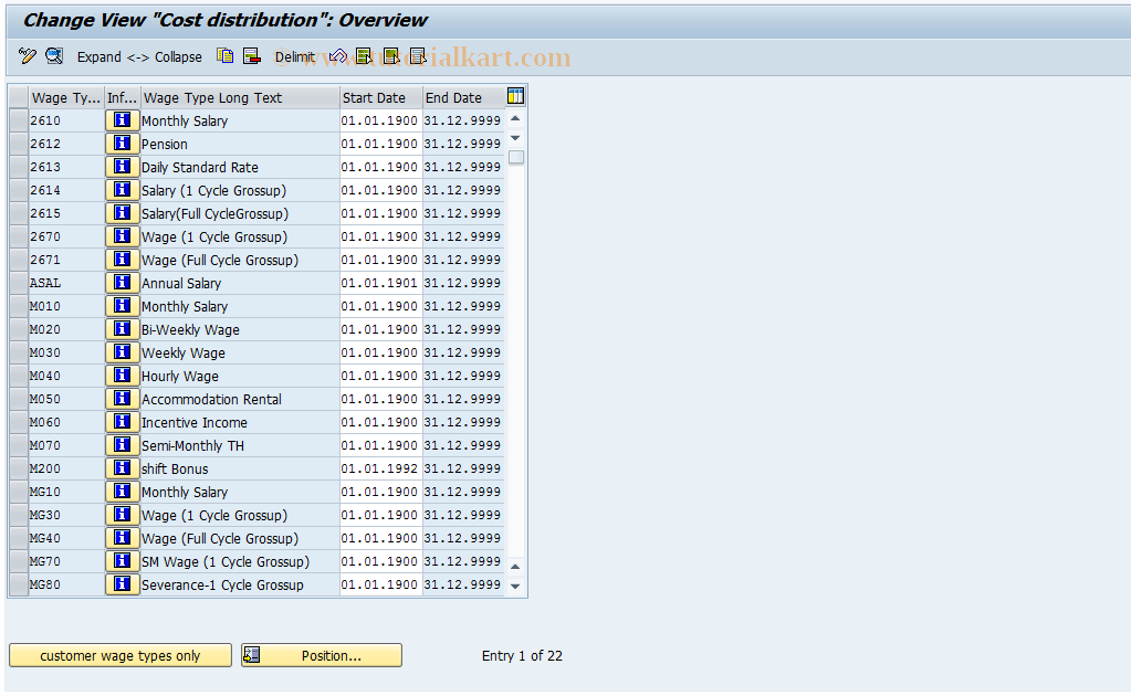 SAP TCode S_AHR_61007127 - IMG-Aktivität: OHATH_KL000