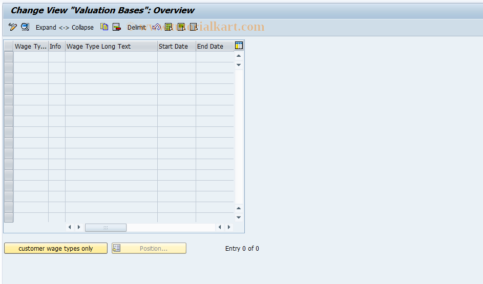 SAP TCode S_AHR_61007132 - IMG-Aktivität: OHARWT011