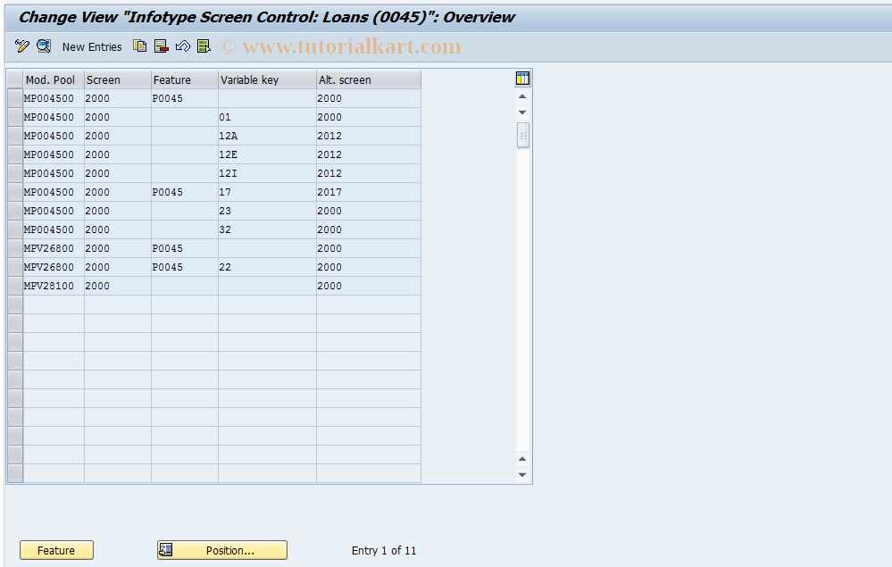 SAP TCode S_AHR_61007157 - IMG activity: OHAEDL034