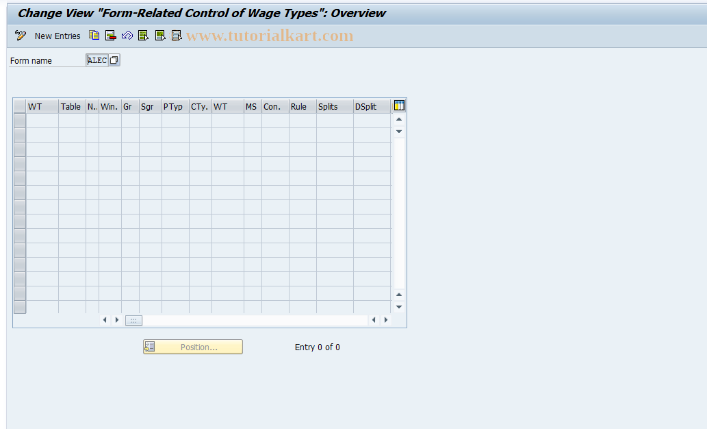 SAP TCode S_AHR_61007237 - IMG-Aktivität: OHASRE019