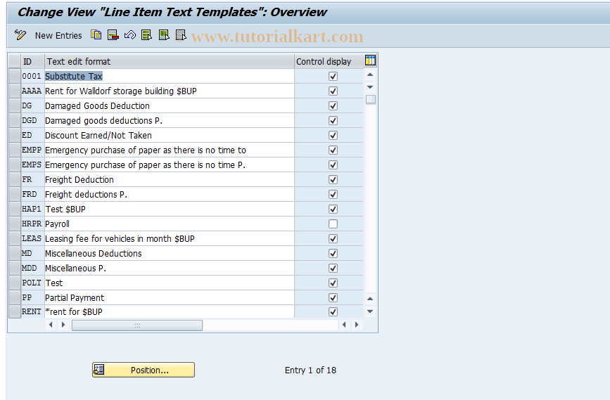 SAP TCode S_AHR_61007263 - IMG-Aktivität: OHASE_RI070