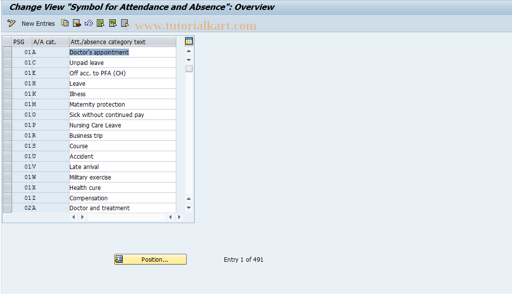 SAP TCode S_AHR_61007302 - IMG activity: OHAESFOR1