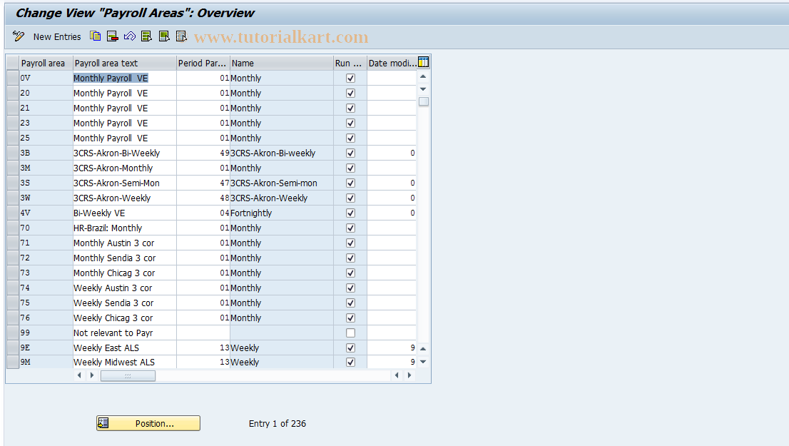 SAP TCode S_AHR_61007327 - IMG-Aktivität: OHASE_UM006