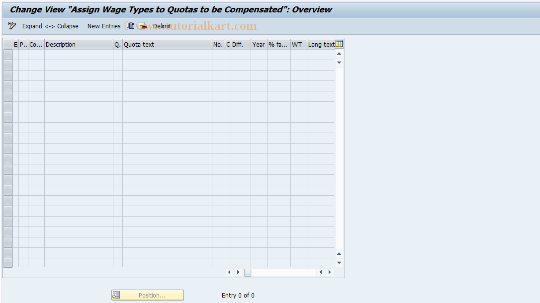 SAP TCode S_AHR_61007411 - IMG-Aktivität: OHASEQUOTACOMP01