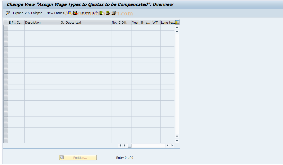 SAP TCode S_AHR_61007419 - IMG-Aktivität: OHAPH_QUOTACOMP01