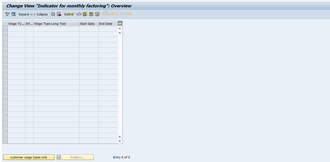 SAP TCode S_AHR_61007485 - IMG-Aktivität: OHANZKF002