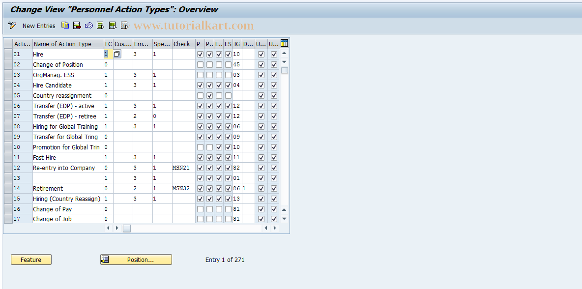 SAP TCode S_AHR_61007488 - IMG-Aktivität: OHALTM030