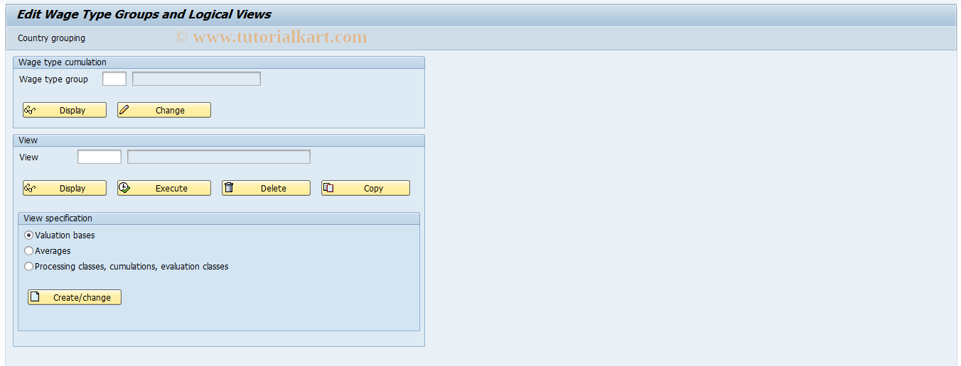 SAP TCode S_AHR_61007518 - IMG-Aktivität: OHAVLVIW